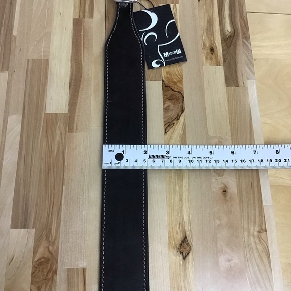 Madcow genuine leather contemporary country vibe dog collar handmade black red - Picture 12 of 14